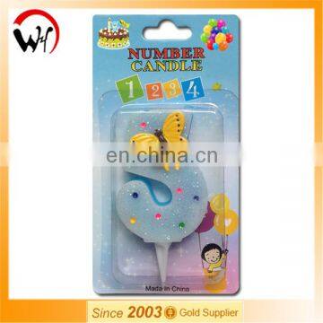 EN71 Unique Fancy Butterfly Party Number Candle Import