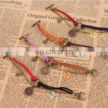 Handmade Unisex Zinc Alloy Vintage Twelve Constellations Leather Bracelet