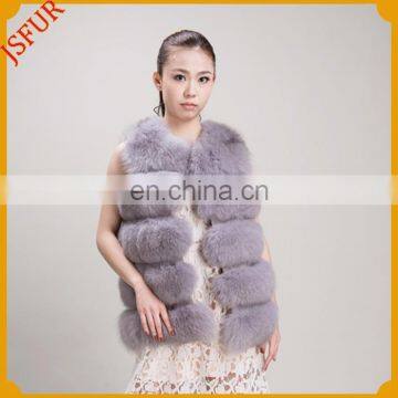 2017 New style fall and winter light grey fox vest