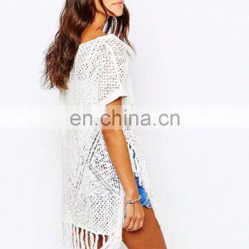 2015 Hot Sale Knitted Fringe Women Kimono Blouse From Chinese Clothing Manufacturers photo-2