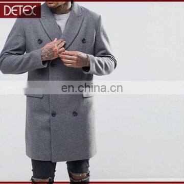 Bespoke Double Breast Long Men's Cashmere Wool Coat