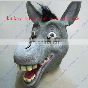 fancy costume latex donkey mask for Halloween party animal mask