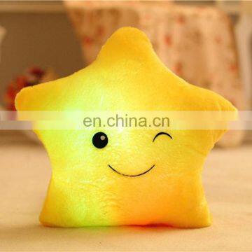 Professional production hot sale star shape led pillow various color decorative toys with light