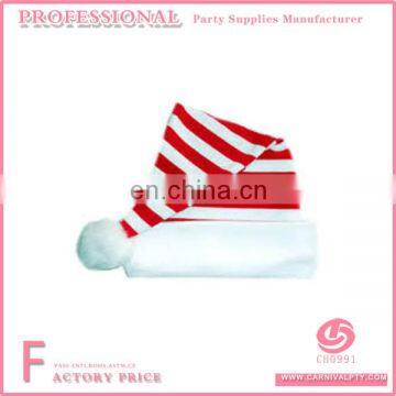 Christmas New Design Red & White Stripey Hat With Wire Stripe Cap With Bombom For Christmas Party