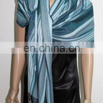 JDC-153_10#: cashmere shawl with colorized stripe pattern african shawl