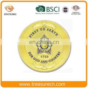 Wholesale customized engraved gold die casting metal commemorative coin