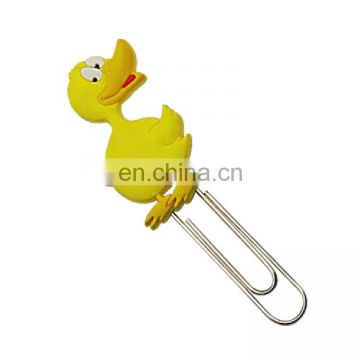 Yellow duck pvc rubber bookmark custom for sale