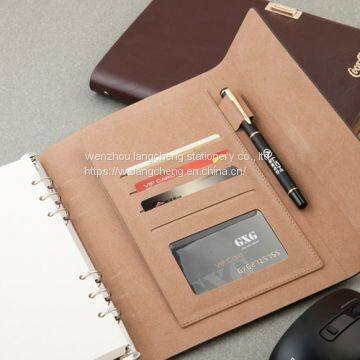 2020 New 6 Ring Bind Notebook Custom a5 Planner Kraft Diary Calendar Card Holder Logo Printing Notebook photo-4