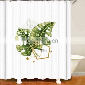 i@home wholesale eco friendly tropical green leaf print eco 3d shower curtain bathroom waterproof