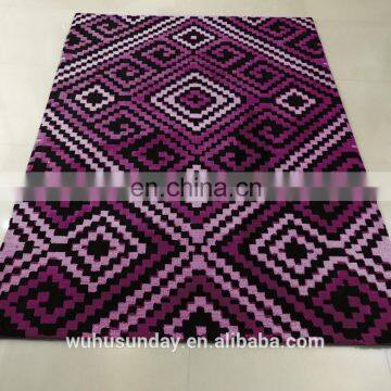 Machine Knitted Micro Fiber Rug With Polyester Pile M151 Blue photo-5