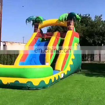 Palm tree china cheap inflatable water slide for sale