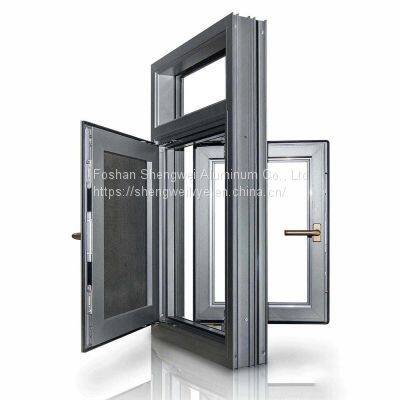 Manufacturer of custom windows casement simple design aluminum glass window with fly screen