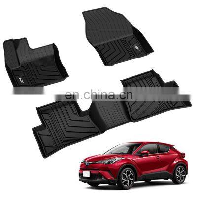 Bulk Sale Durable All Weather Waterproof  4 Pcs Black Rubber Tpe Car Floor Mats For TOYOTA CHR HRV 2018 2019 2020