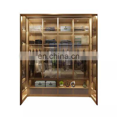 Customized Design Aluminum Glass Door Wardrobe Open Cloakroom