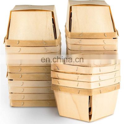 repeatable use eco-friendly disposable small veneer box for fruits sundries breads