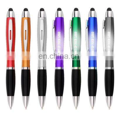 Wholesale Custom Logo Ballpoint Pen Personalised Business Gift Metal Ballpoint Pens with Led Light Logo