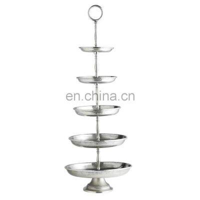 aluminum cast 5 tier tall wedding party favour cake stand