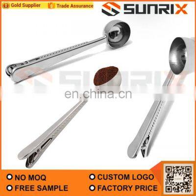 New Stainless Steel Metal Coffee Long Handled Tea Spoon With Bag Clip photo-4