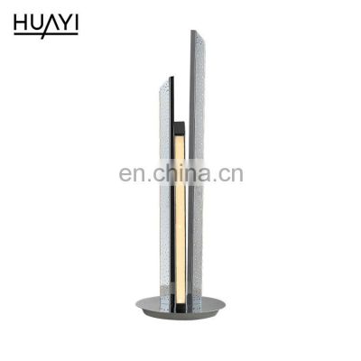 HUAYI Modern Simple Style Bedroom Office Decoration Aluminum Chrome Nordic LED Table Lamp