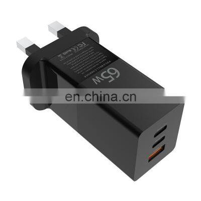 Mobile Phone Accessories 65W 2 USB C Type C Charger Station 65 Watts Wall GaN Adapter cellphone Computer