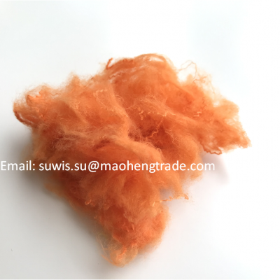 2.5d/3d *32/38/44/51/64mm Orange Virgin Polyester Staple Fiber Factory Cheap Price