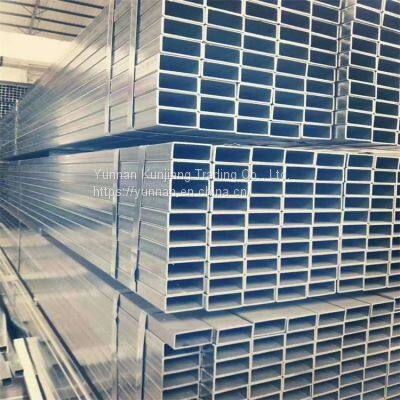 Yunnan Q235 square tube wholesale hot dip galvanized square tube 40 * 80 * 3 square tube Kunming sales square tube