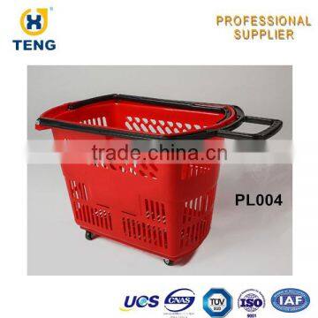 Plastic Shopping Basket With Wheels Plastic Basket With Handle