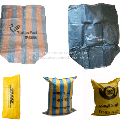 Pp Woven Plastic stripe Packaging Sack Bags with handle