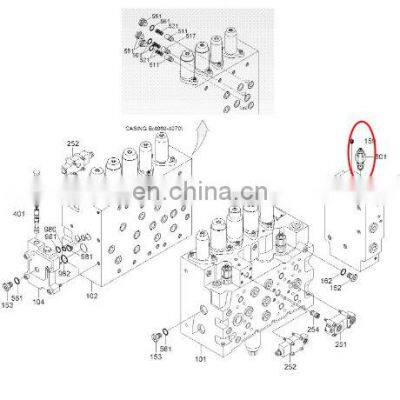 R210LC-7 Relief  Valve XJBN-00163 EDH044/32-04-00 XKAQ00219