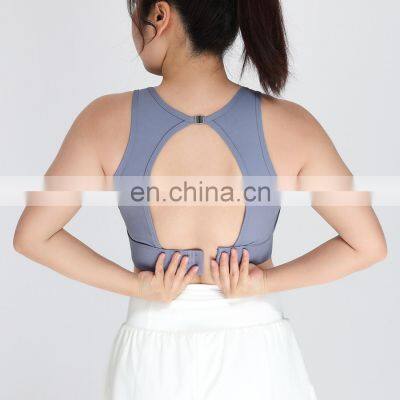 Plus Size S-5xl Fitness Backless Crop Sports Bras Gym Adjustable Buckle Custom Logo Tops