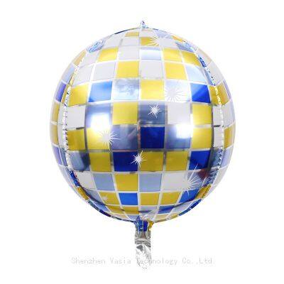 Wholesale 4D Disco Foil Balloons 22-Inch Round Laser for Birthday Bar Wedding Party Decorations