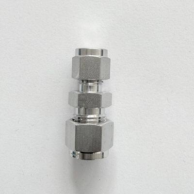 High Pressure Smooth Union Connector Double Ferrules Compression Straight Union Fittings