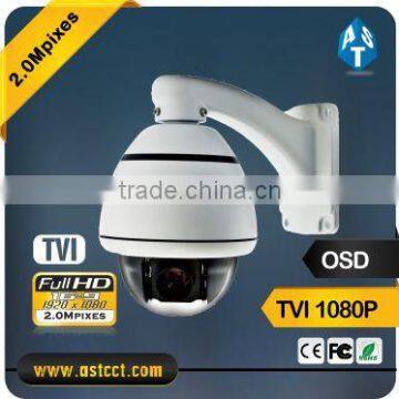 highest OSD protection HD TVI 1080P 2.0Mp mental housing 10x mini high speed dome cctv camera with high performance