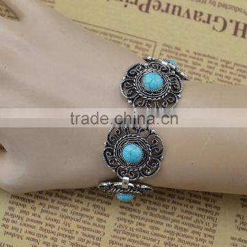 2015 YiWu New Products Bohemian Turquoise Hollow-out Flower Bracelet photo-2