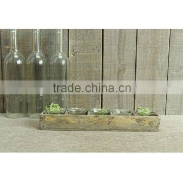 Wooden Vintage Handmade Home Decor Tealight Votive Tray Candle Holder photo-5