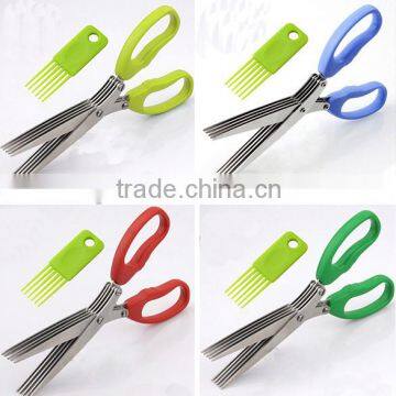 Scissors Stainless Steel Multipurpose Kitchen Shear cutter with 5 Blades and Cover with Cleaning Comb