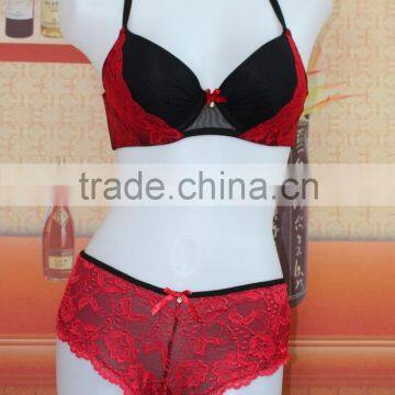 Sexy hot red nighty bra panty set,transparent mature sexy lace bra set