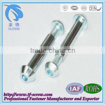 zinc plated hex slotted furniture connector bolts