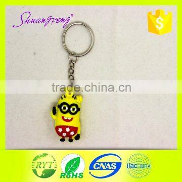 2016 wholesale best price soft PVC single OPP 3D rubber keychain