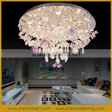 elegant design k9 champagne gold crystal ceiling light&crystal flower pendant light