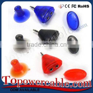 Factory Supply Red Wine Glass Shaped 3.5mm Audio Splitter