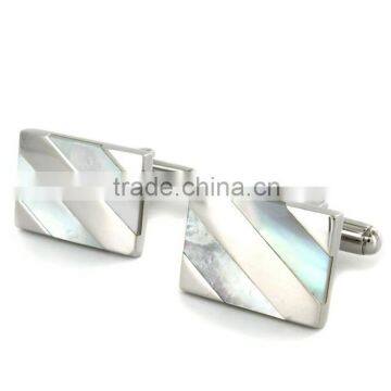 Men's Mother of Pearl Shell Stainless Steel Cufflinks