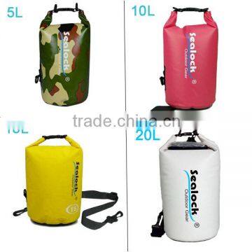 Waterproof dry bag with shoulder straps for boating and swimming