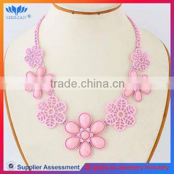 Fashion Jewelry Chunky New Design Acrylic Hawaii Flower Necklace Lei