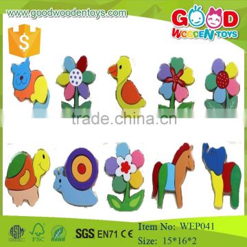 EN71 standard funny cartoon animal wooden 3D puzzle for baby