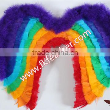 Dyed Head Multicolour Marabou Turkey Feather Angel Wings For Adult