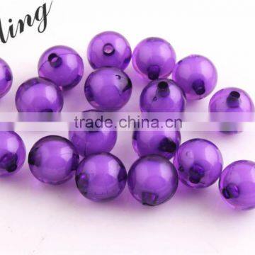 Dark Purple Chunky Acrylic Round Transparent Plastic Beads in Beads ,8mm to 20mm Loost Beads for Kids Necklace Bracelet Jewelry