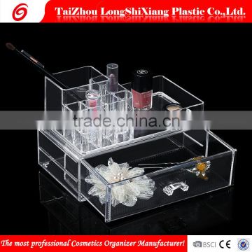 2016 newest makeup boxes storge transparent one draws cosmetic organizer