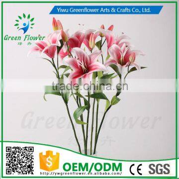 2016 Wholesale Multicolor Latex Artificial PU Flowers Lily Real Touch Bouquet Wedding Bridal Decor Display Flower photo-4