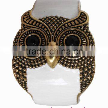 design fashionable alloy owl cuff bracelet w/enamel